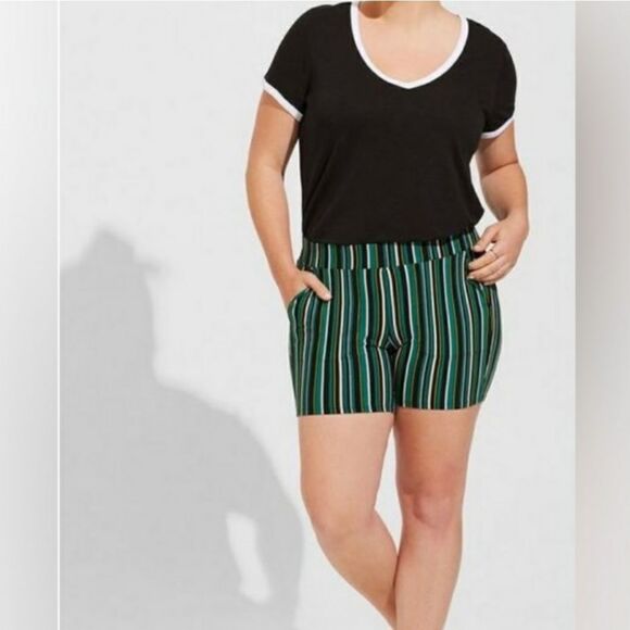 Torrid Striped Biker Shorts Sz 1X - Picture 2 of 6